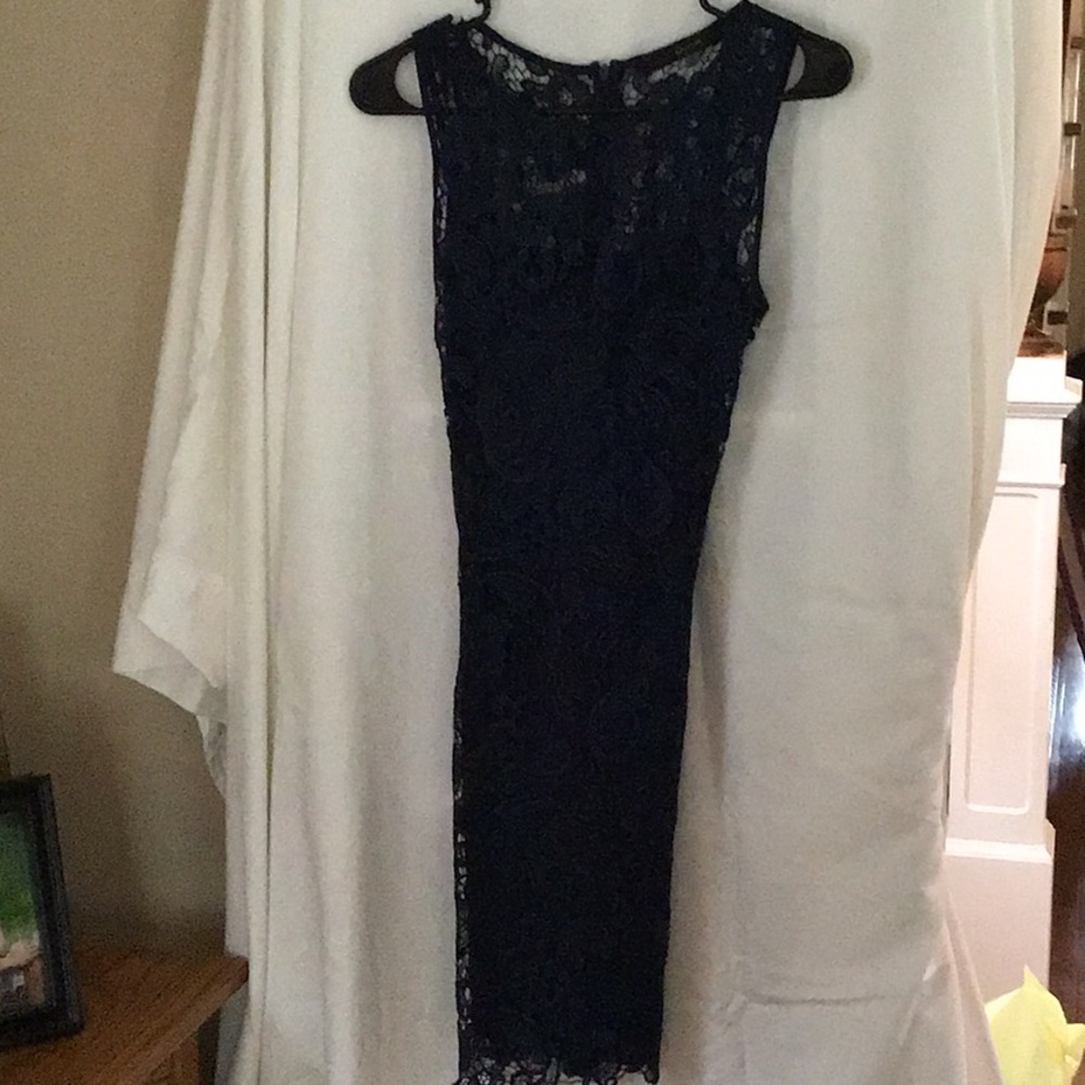 Lace navy dress